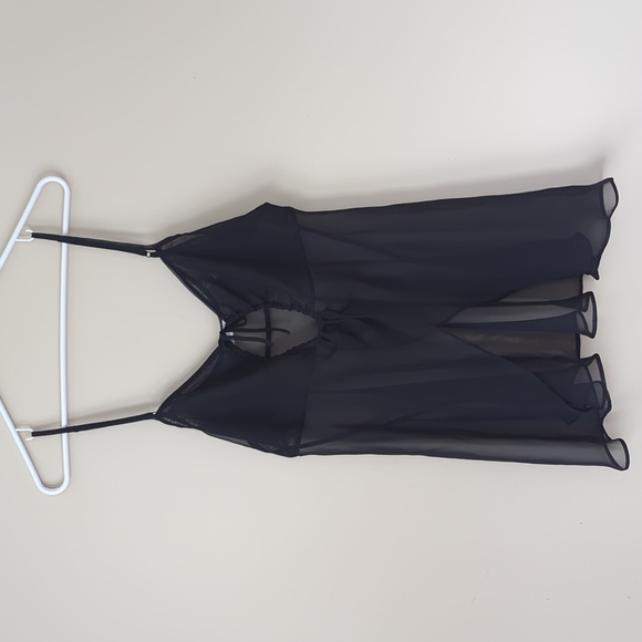 Victoria's Secret Sexy Sheer Negligee w/Bottoms M Black - Picture 2 of 16